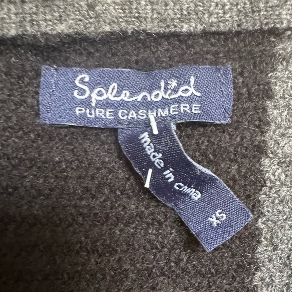 SPLENDID - 100% Cashmere Black & Gray Striped Sweater - XS - Picture 4 of 5